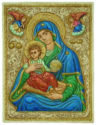 Ikon-tavle: Maria med barn